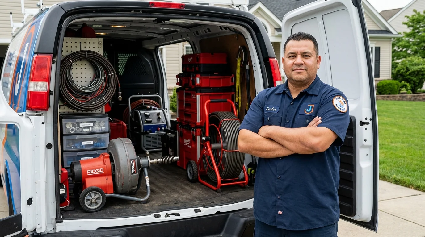 Professional drain cleaning equipment and Johns Plumbing LLC plumber in Pahrump