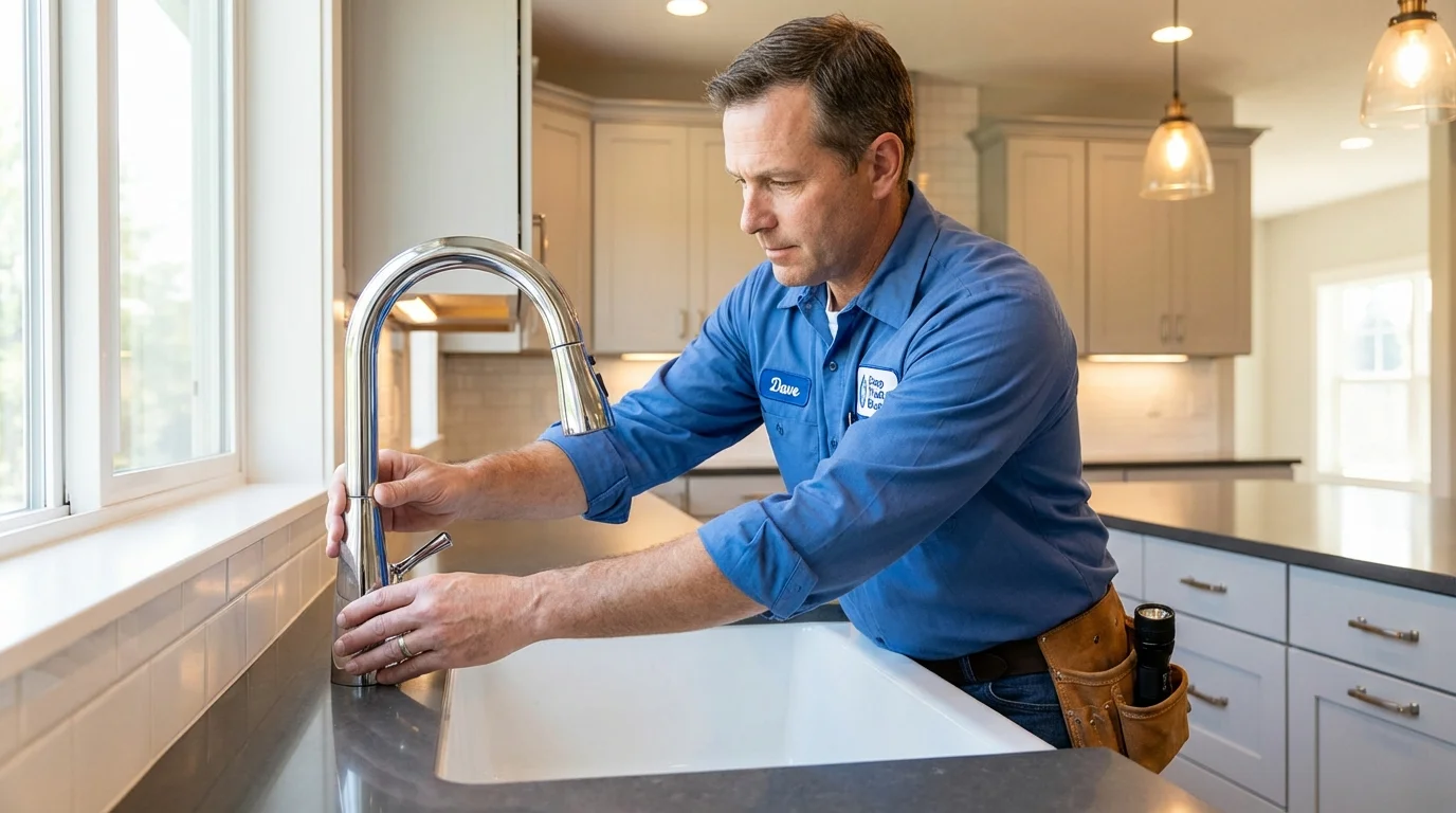 Kitchen faucet installation by Johns Plumbing LLC in Pahrump