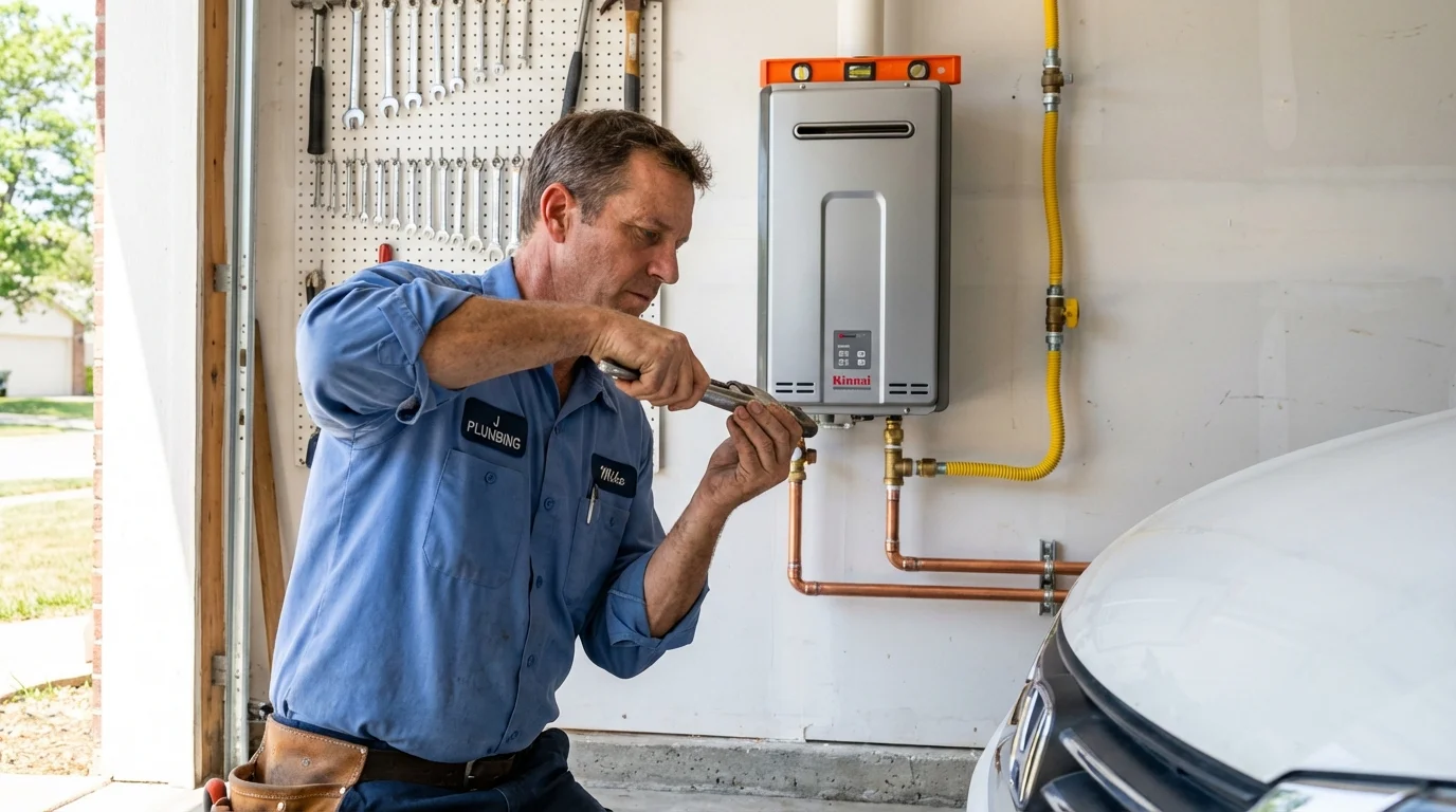 Tankless water heater installation by a Johns Plumbing LLC plumber in Pahrump